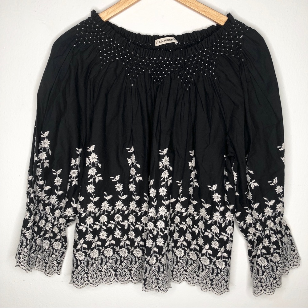 Ulla Johnson embroidered bellsleeve top